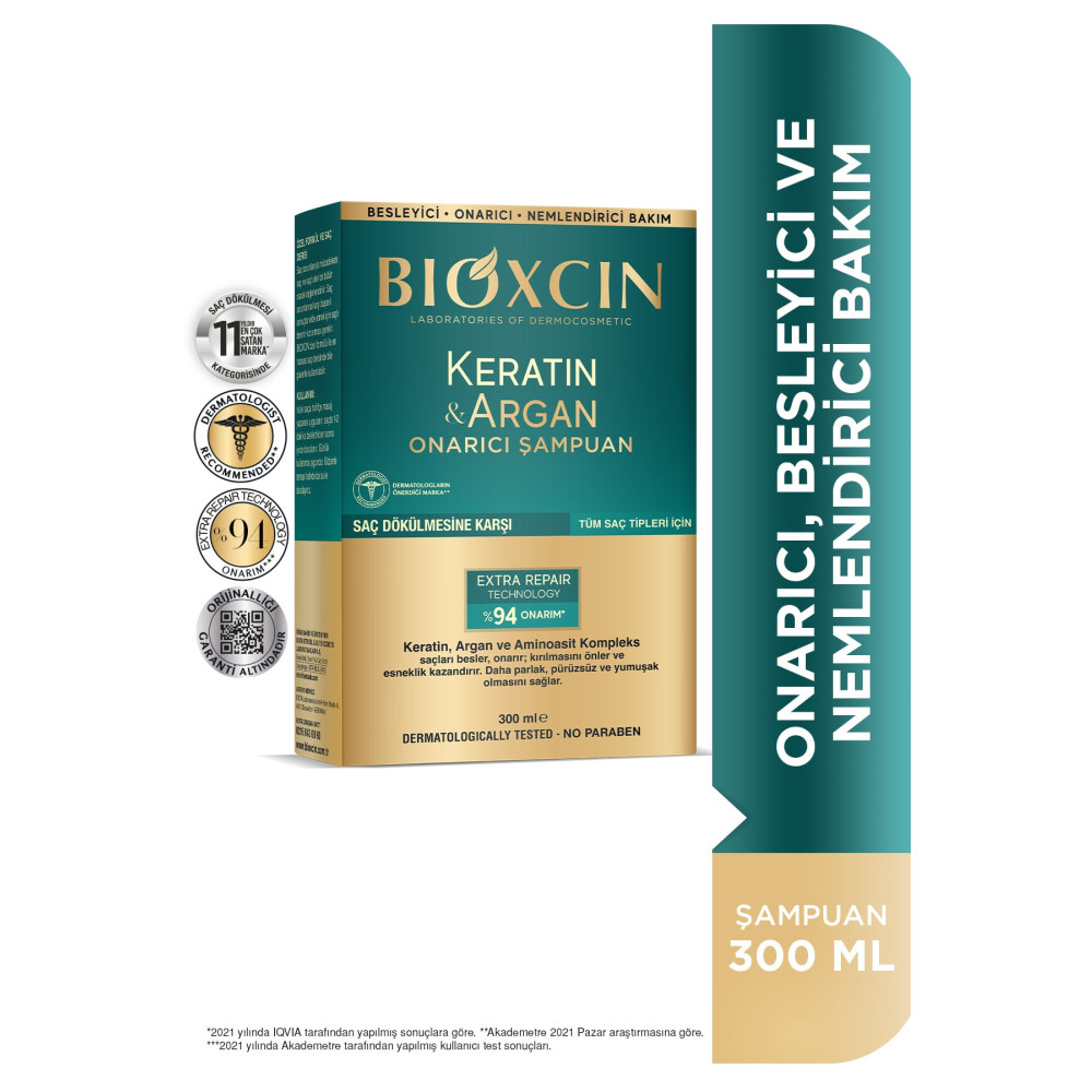 Bioxcin Keratin & Argan Onarıcı Şampuan 300 Ml - Yıpranmış Ve Hasar Görmüş Saçlar Şampuan ve Saç Kremi Fiyatı