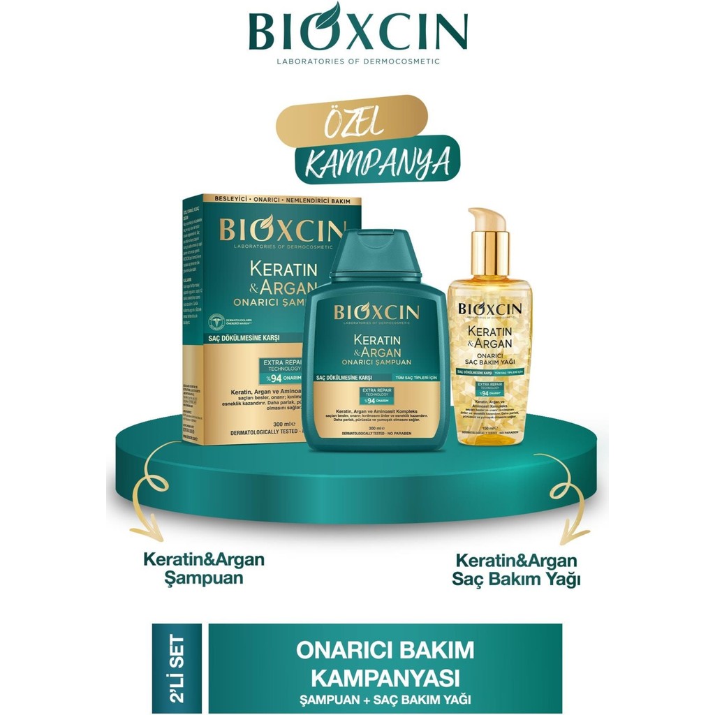 Bioxcin Keratin & Argan Onarıcı ŞAMPUAN300 ml + Kertin Argan Saç Bakım Yağı Saç Kurutma Makineleri Fiyatı