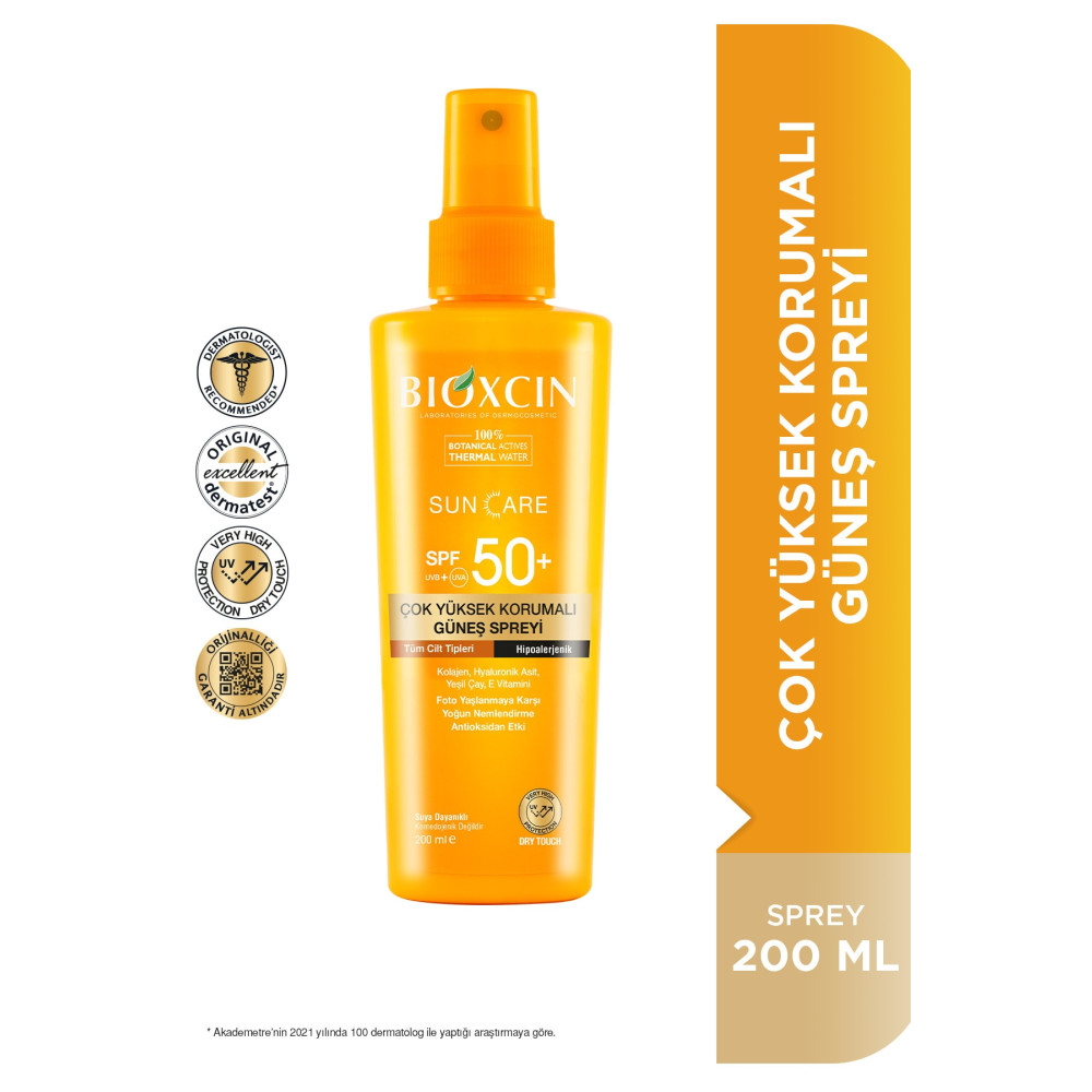 Bioxcin Sun Care Çok Yüksek Korumalı Tüm Ciltler Güneş Spreyi Spf 50+ 200 Ml Güneş Kremleri ve Losyonları Fiyatı