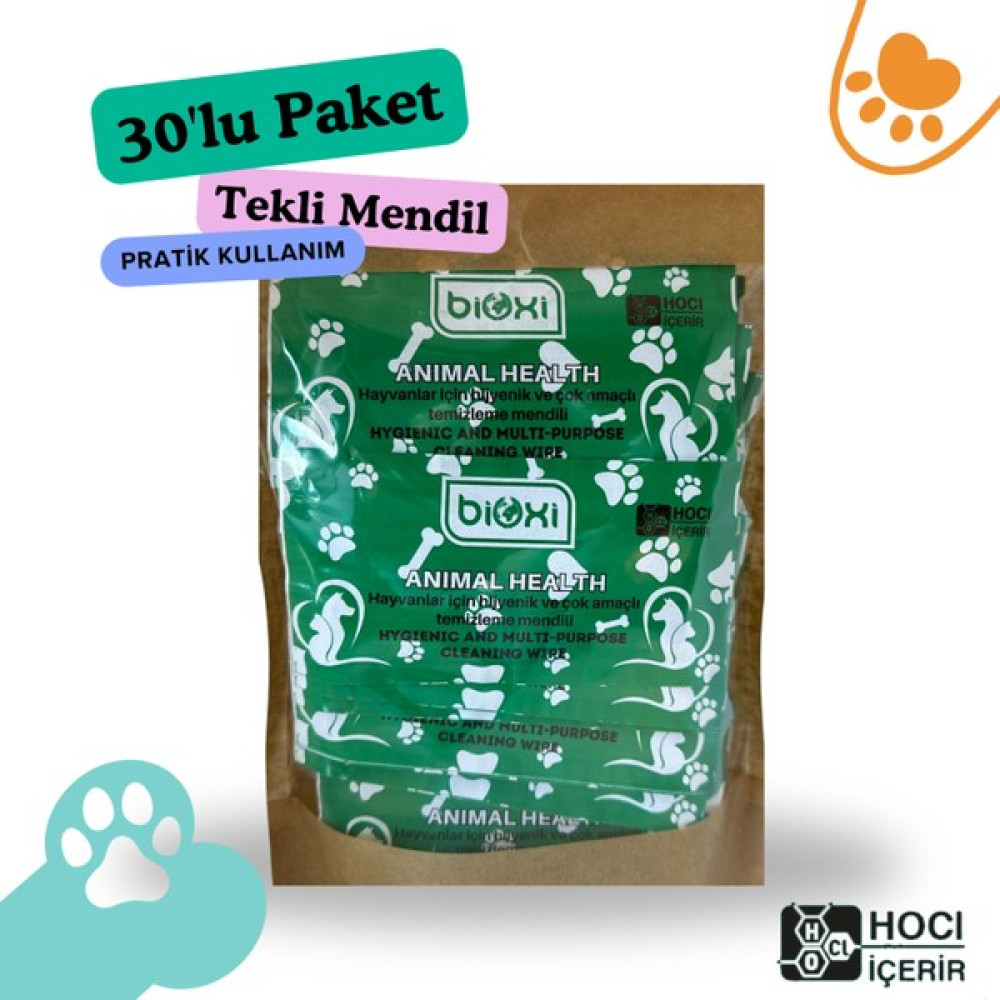 Bioxi Animal Health Çok Amaçlı 30LU Temizleme Mendili Evcil Hayvan Ürünleri Fiyatı