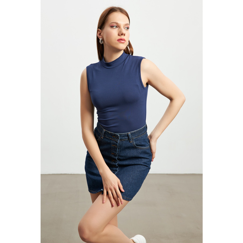 Bipantolon Kadın Lacivert Kolsuz Bluz XL Beden Bluz Fiyatı