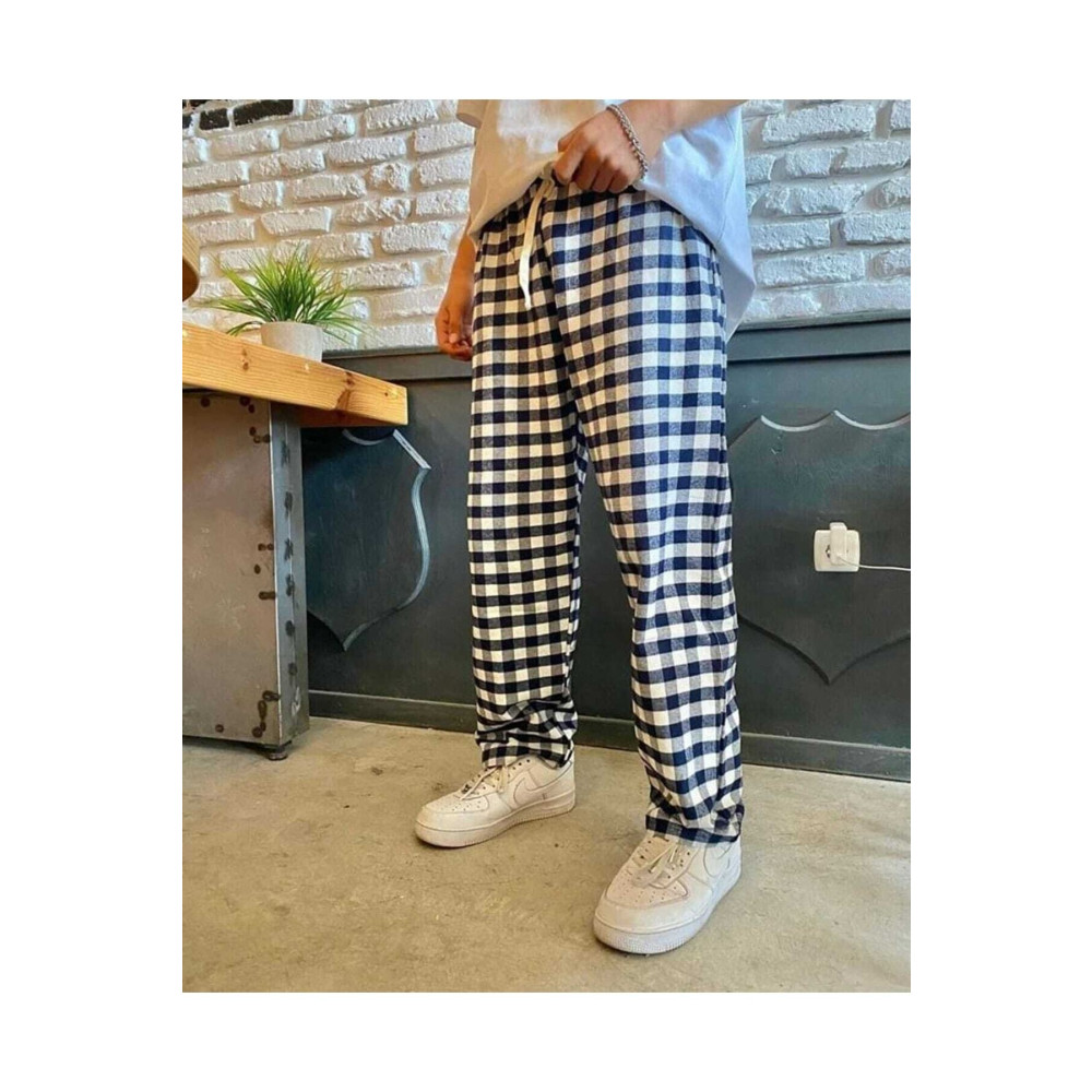 BİQ & TAQ BUTİK Harajuku Kare Desenli Unisex Pijama Eşofman L Beden Kadın Pijama Fiyatı