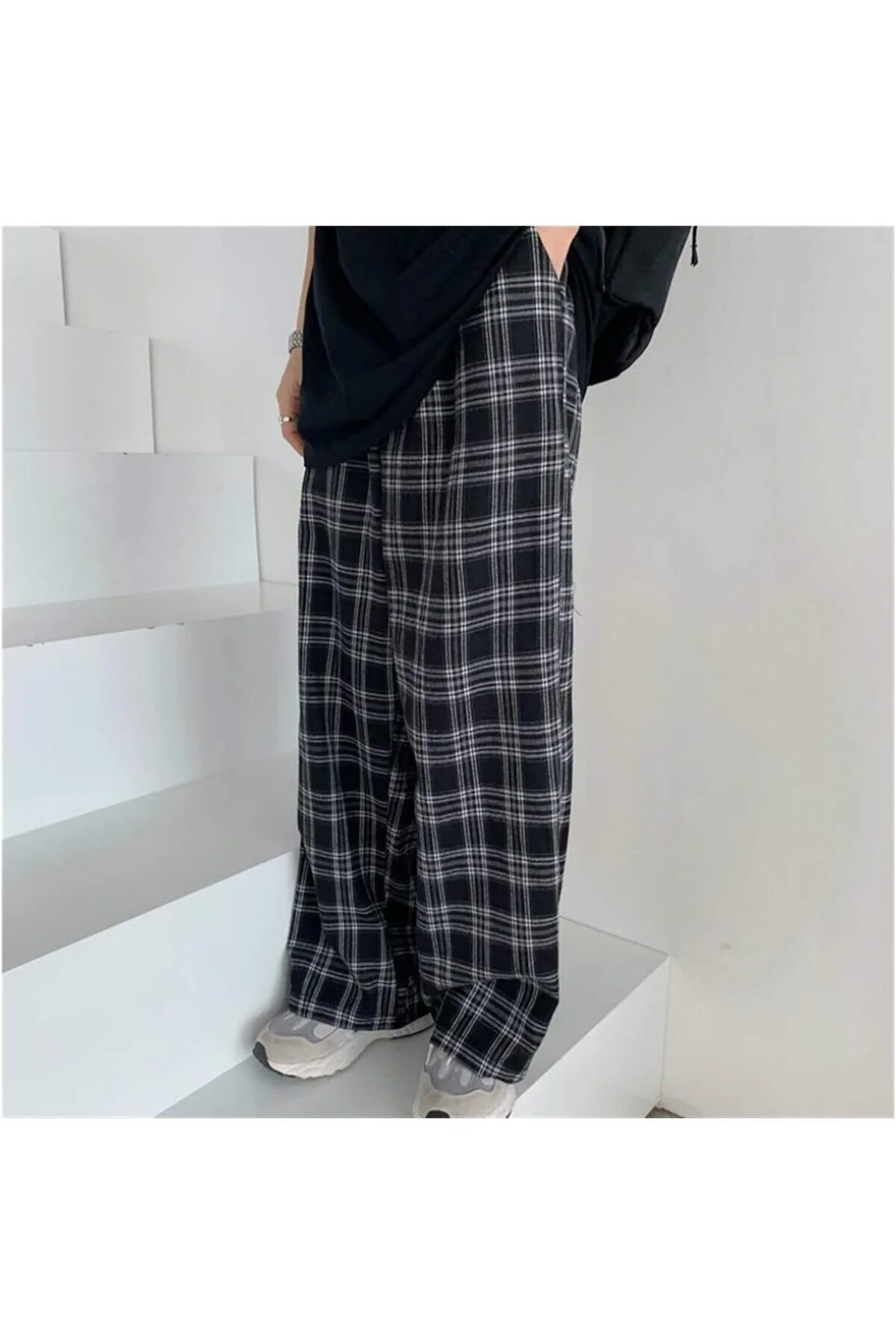 BİQ & TAQ BUTİK Harajuku Kare Desenli Unisex Pijama Eşofman XL Beden" Kadın Pijama Fiyatı