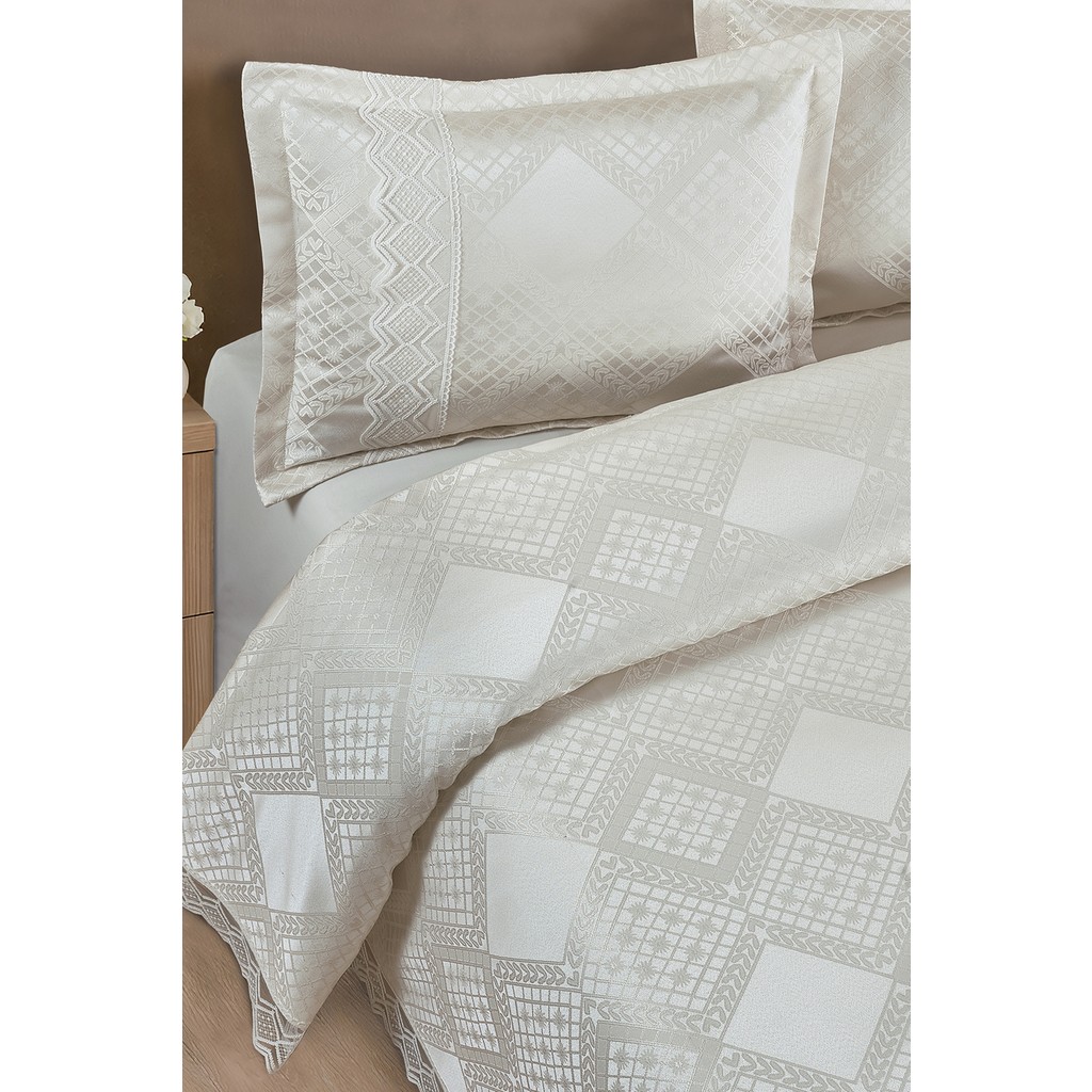 Bir Home Likya Jakarlı Fransız Dantelli Modern Çift Kişilik Yatak Örtüsü Takımı 240X250CM - Krem - 240 x 250 cm SSD / Solid State Drive Fiyatı
