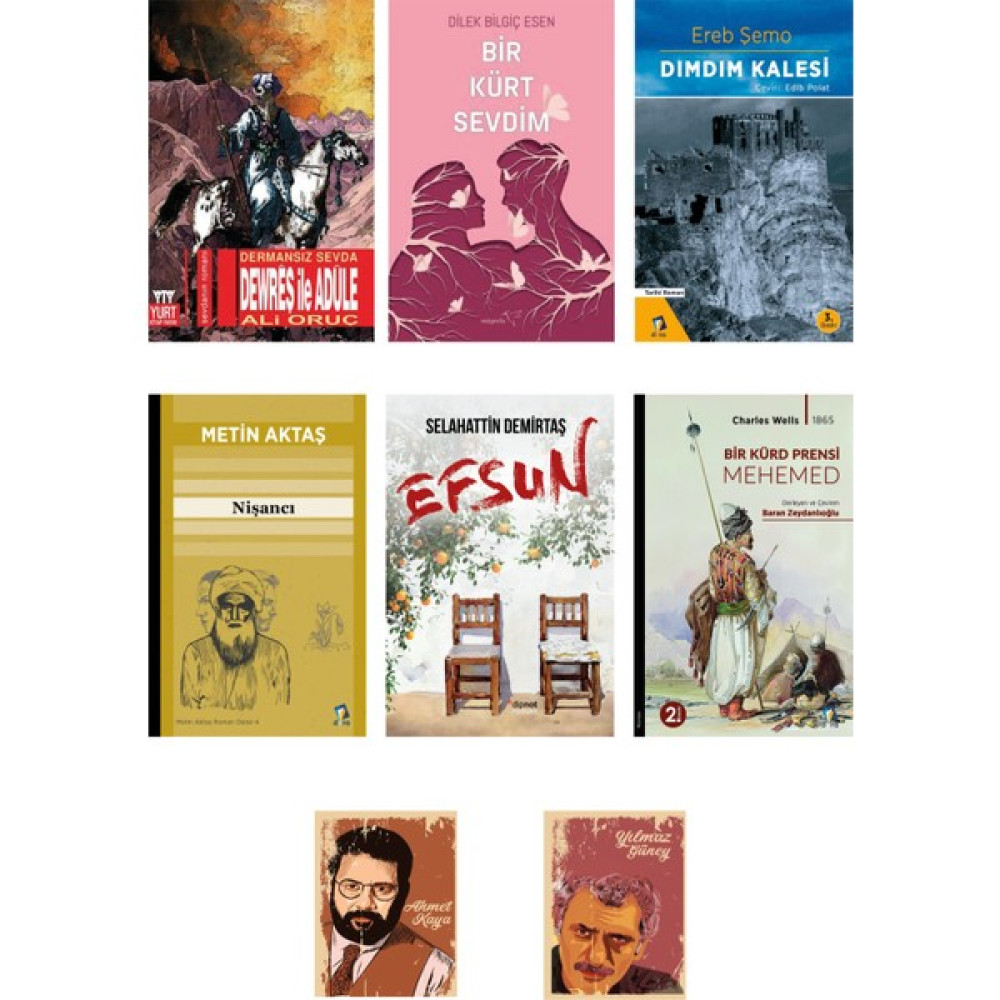 Bir Kürt Sevdim - Dewreş İle Adule - Dımdım Kalesi - Nişancı - Bir Kürd Prensi Özel Roman - Defterli seti Edebiyat Fiyatı