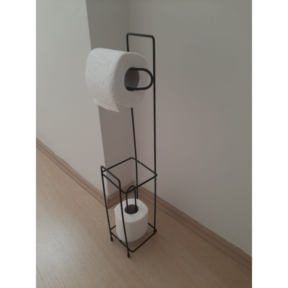 Bir Sürü Eşya-Ayaklı Tuvalet Kağıtlığı Yedekli Tuvalet Kağıtlığı - Siyah Tuvalet Kağıtlığı Fiyatı