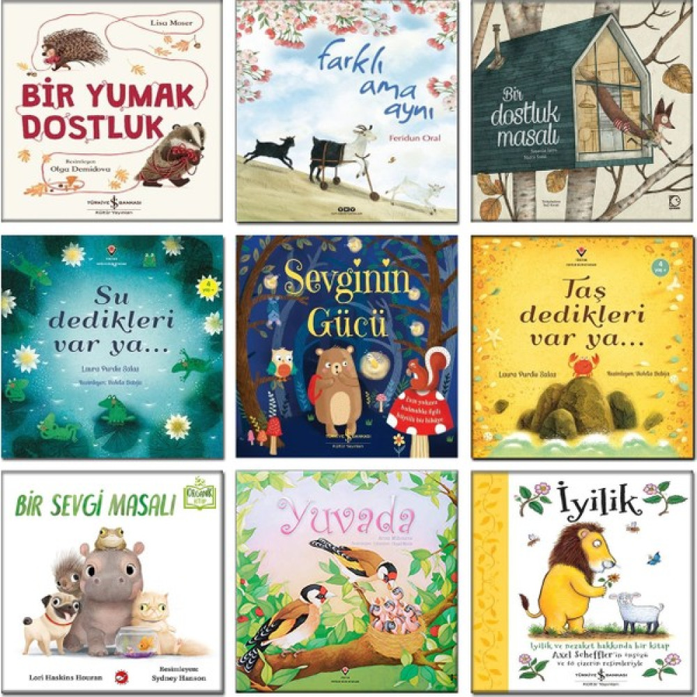 Bir Yumak Dostluk - Farklı Ama Aynı - Bir Dostluk Masalı - Su Dedikleri Var Ya - Sevginin Gücü - Taş Dedikleri Var Ya - Bir Sevgi Masalı - Yuvada –... Çocuk Öykü Fiyatı