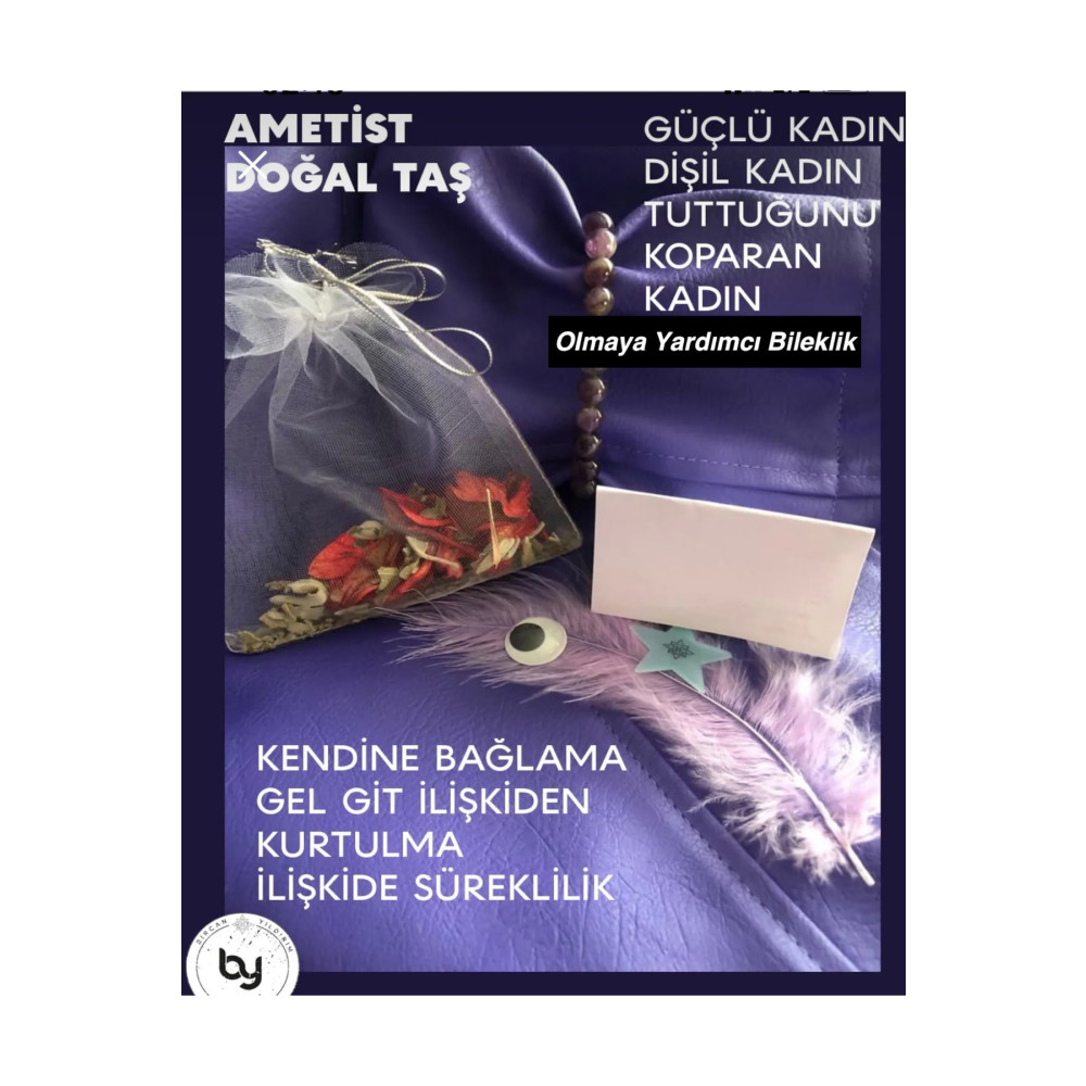 bircan yıldırım niyet bulutları Doğal Şifalı Taş-bileklik - Ametist Güçlü Dişil Kadın Olmaya Yardımcı Bilekliği Bijuteri Bilezik Fiyatı