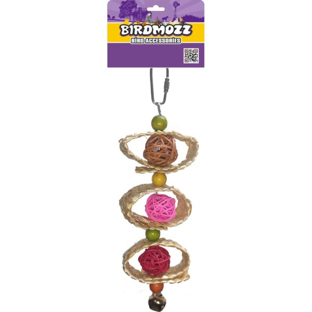 Birdmozz Yuvarlak Hasırlı Toplu Boncuklu Kuş Oyuncağı - 25 cm Oto Boyaları Fiyatı