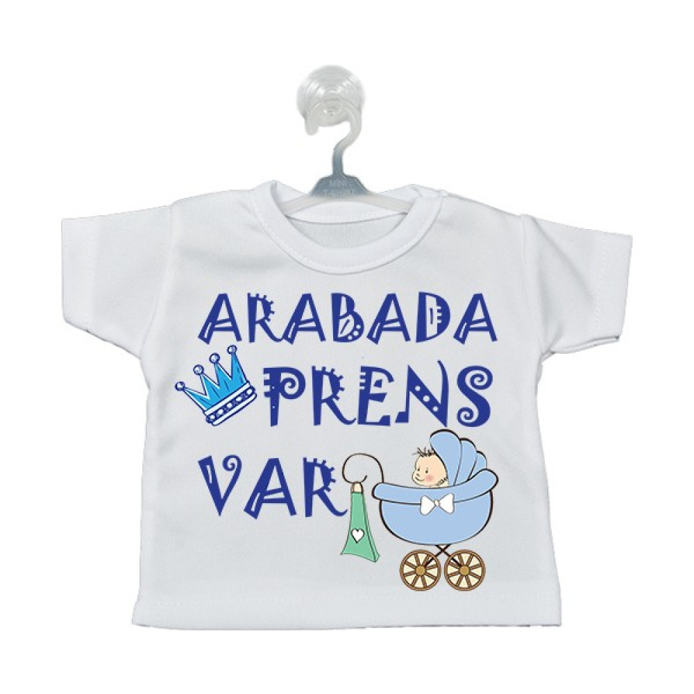Biresimden Arabada Prens Var Uyarı Levhası Vantuzlu Mini Tişört Arabada Bebek Var Fiyatı