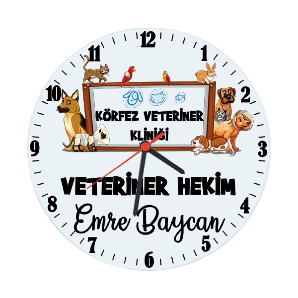 Biresimden Veterinere Hediye Isimli Klinik Duvar Saati Ofis Malzemeleri Fiyatı