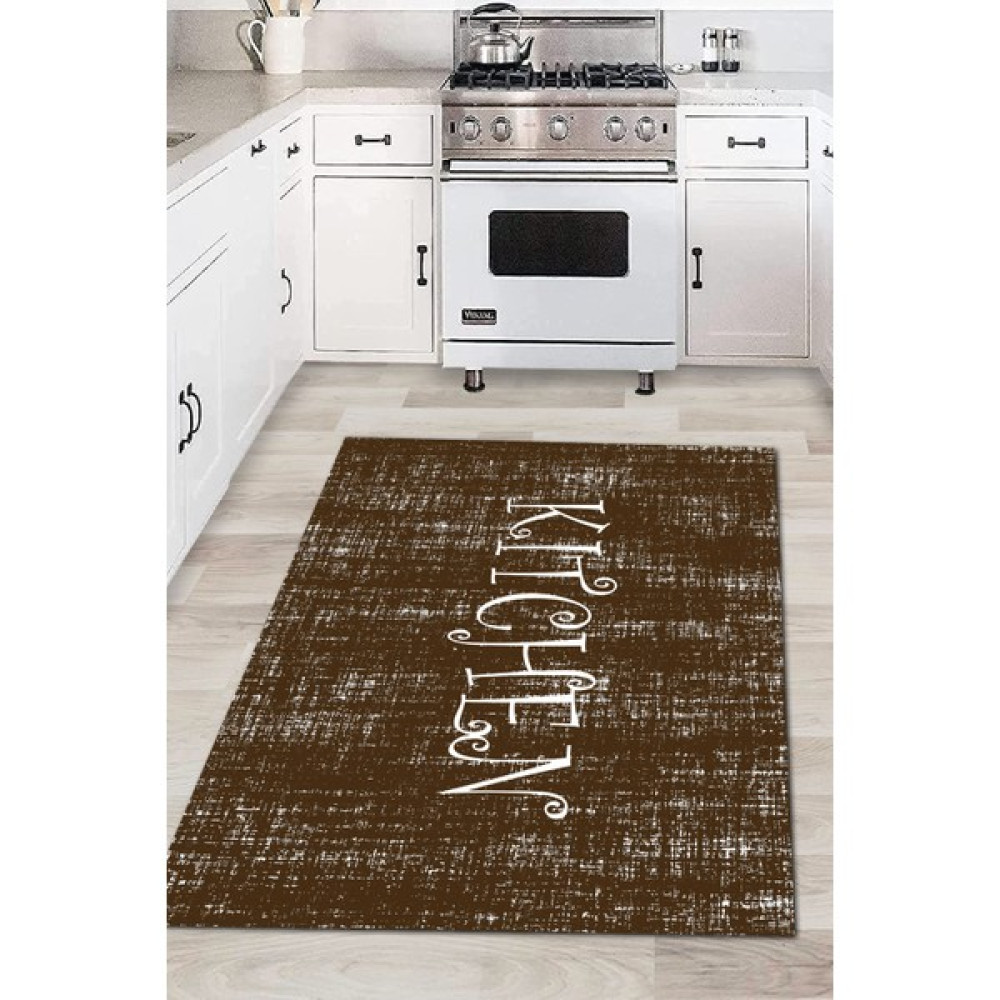 Birkilim Mutfak Halısı Yeni Model Kaymaz Taban Halı IPHY1382 - Kahverengi - 40 x 60 cm Salon Halısı Fiyatı