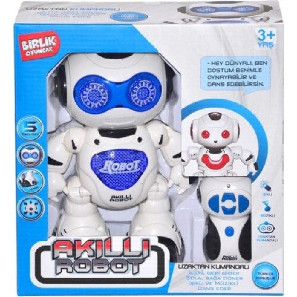 Birlik Akıllı Türkçe Konuşan Işıklı Müzikli Kumandalı Robot Mavi - Renkli Eğitici Oyuncak Fiyatı