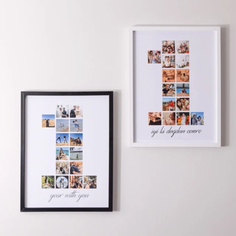 Birlikte 1 Yıl 15 Fotoğraflı 30x40 Yapışan Çerçeve Resim & Fotoğraf Çerçevesi Fiyatı