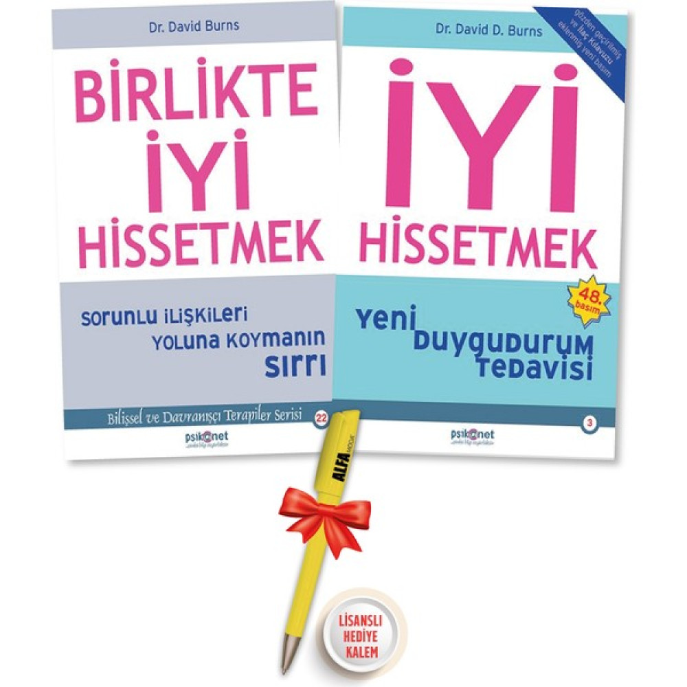 Birlikte Iyi Hissetmek Sorunlu Ilişkileri Yoluna + Iyi Hissetmek (David Burns) 2 Kitap + Alfa Moda Kalem - Psikonet Yayınları Kişisel Gelişim ve Psikoloji Fiyatı