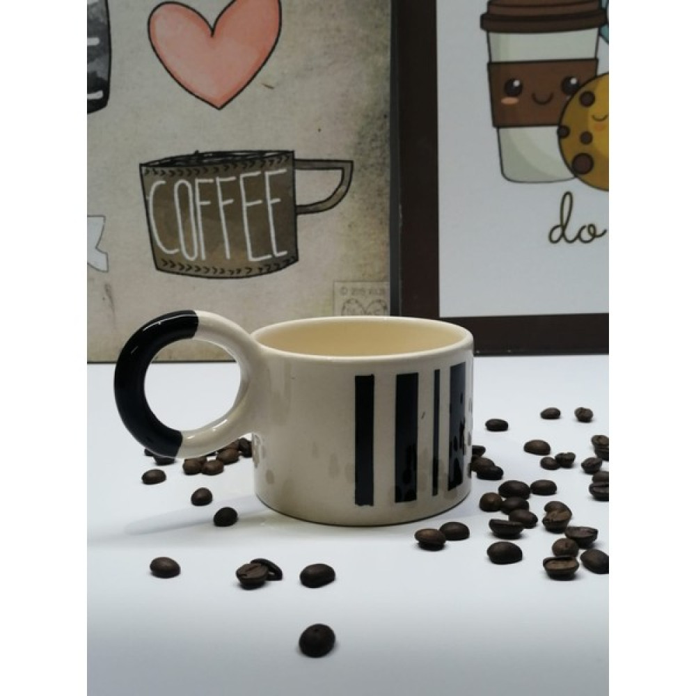 Birsırver Pianoblack Yuvarlak Kulplu Elyapımı Tasarım Kupa Bardak - 200 ml - 1 Adet - Beyaz - Siyah Oto Boyaları Fiyatı