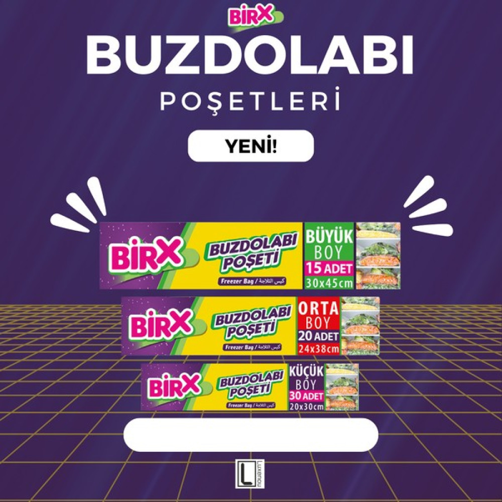 Birx 32'li Buzdolabı Poşeti Küçük Boy 20x30 cm 960 Adet Buzdolabı Poşeti Fiyatı