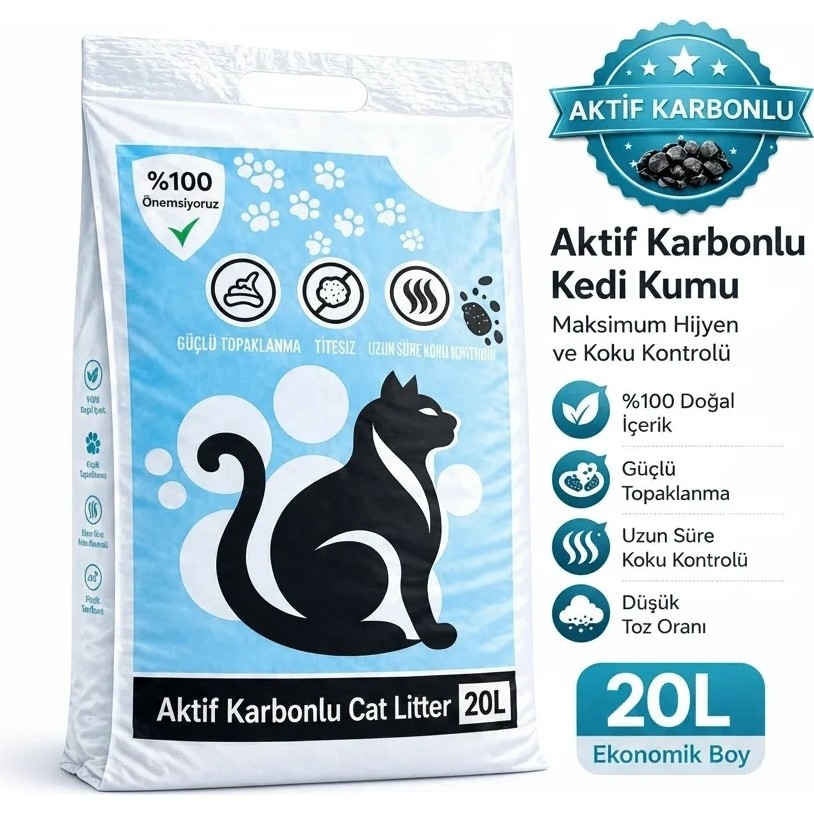 Biryirmi Cat Litter Aktif Karbon Kedi Kumu 20 Lt Tozsuz Aktif Karbonlu Topaklanan Kedi Kumu Evcil Hayvan Ürünleri Fiyatı