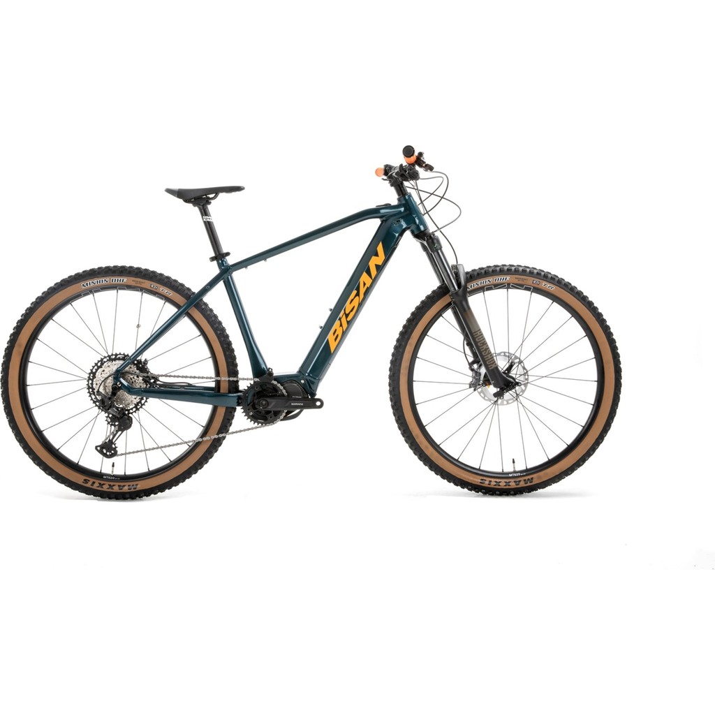 Bisan Envious - Xc Mountaın - Deore Elektrikli Bisiklet 45 cm Disk Fren 27,5 Jant 12 Vites Petrol Yeşili Turuncu Elektrikli Bisikletler Fiyatı