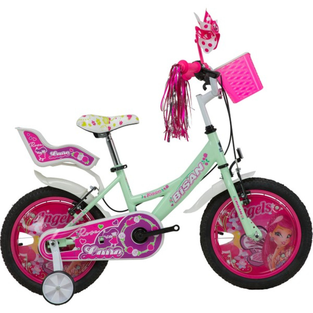 Bisan Kds 2100 16 Jant Rose Kadro: 24 cm 1 Vites Yeşil-Beyaz/pembe Çocuk Bisikletleri Fiyatı