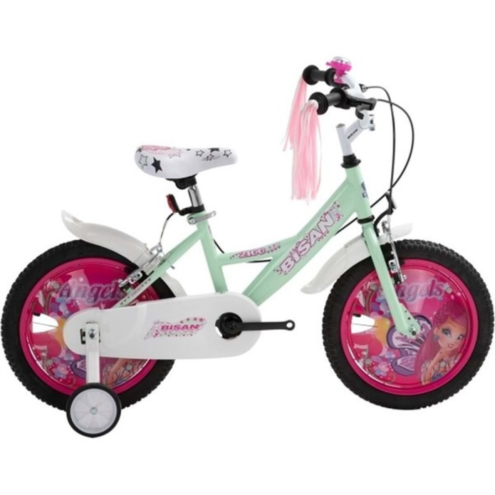 Bisan Kds 2100 Rose 16 Jant 24 cm 1x1 Vites - Yeşil Beyaz Pembe - 1 Çocuk Bisikletleri Fiyatı