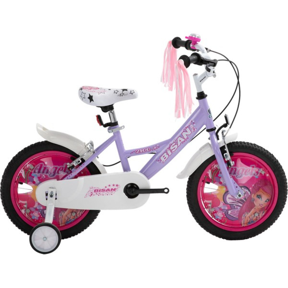 Bisan Kids 2100 16 Jant 24CM 1V Lila Beyaz - Pembe Çocuk Bisikletleri Fiyatı