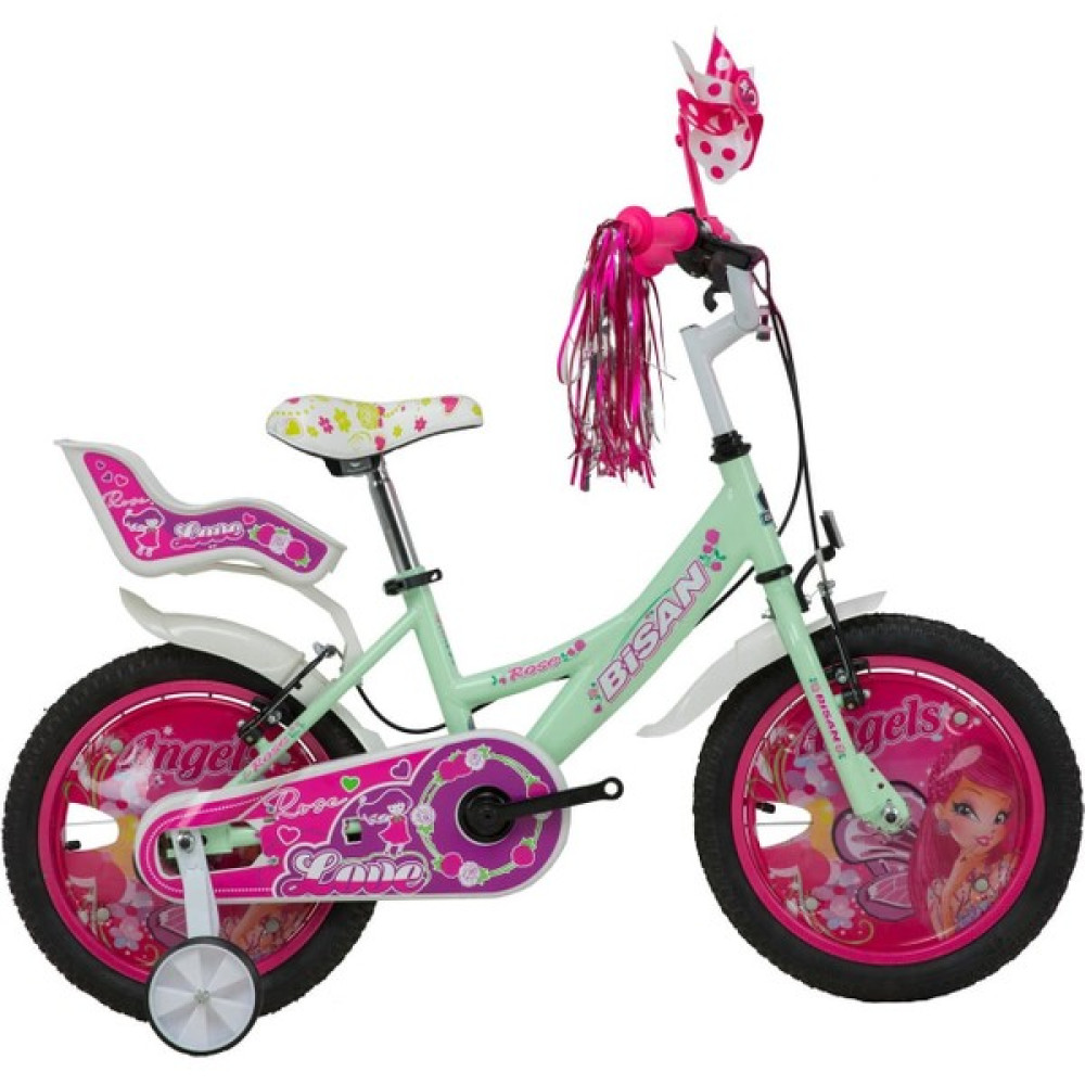 Bisan Rose Kız Çocuk Bisikleti 26CM V 16 Jant Mint Yeşil Pembe Çocuk Bisikletleri Fiyatı