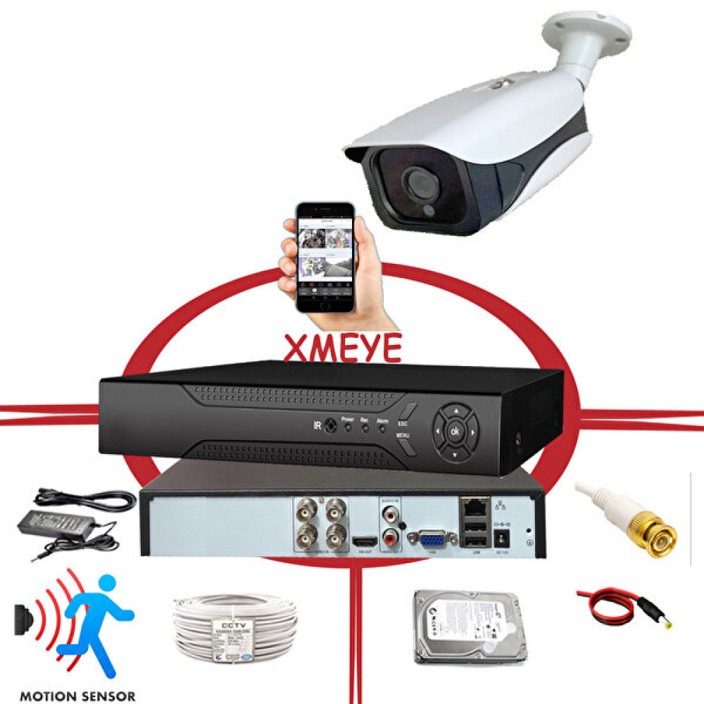 Bises 1 Kameralı Hareket Algılayan 5 MP Lens 36 IR LED Metal Kasa Güvenlik Kamerası Seti Bs536 Güvenlik Kameraları Fiyatı