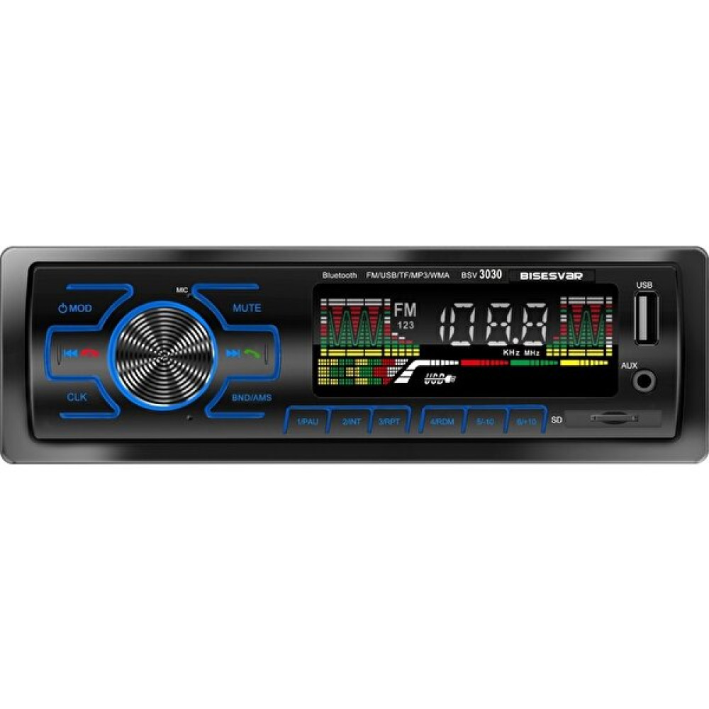 Bisesvar Oto Teyp Usb/sd/radıo/fm/bass/aux/rca/tf/mp3/wma Bluetoothlu Kumandalı Oto Teyp Bısesvar BSV-3030 Oto Teypleri Fiyatı