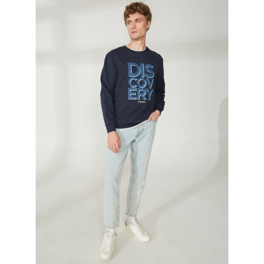 Bisiklet Yaka Lacivert Erkek Sweatshırt TOR Erkek Sweatshirt Fiyatı