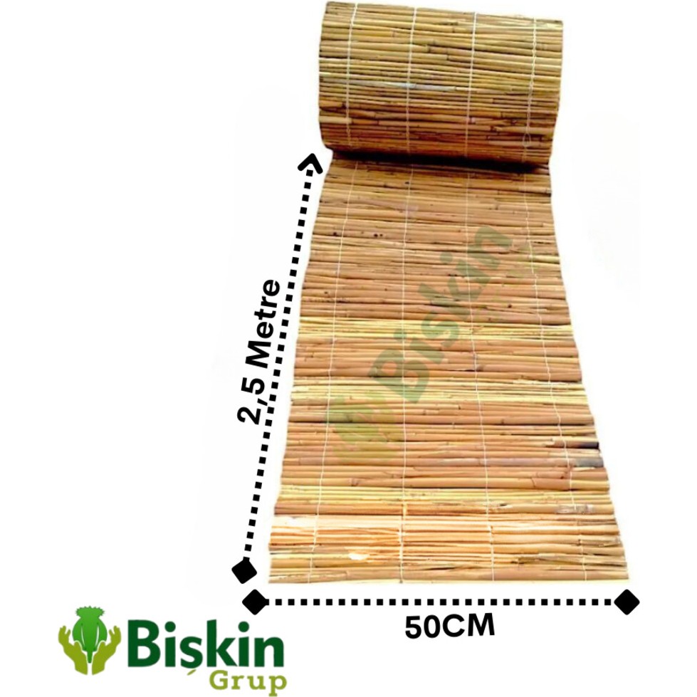 Bişkin Natural 50CM x 250CM Bambu Kamış Hasır Çit Dekoratif Bahçe Balkon ve Duvar Çiti Reed Fence Diğer Fiyatı
