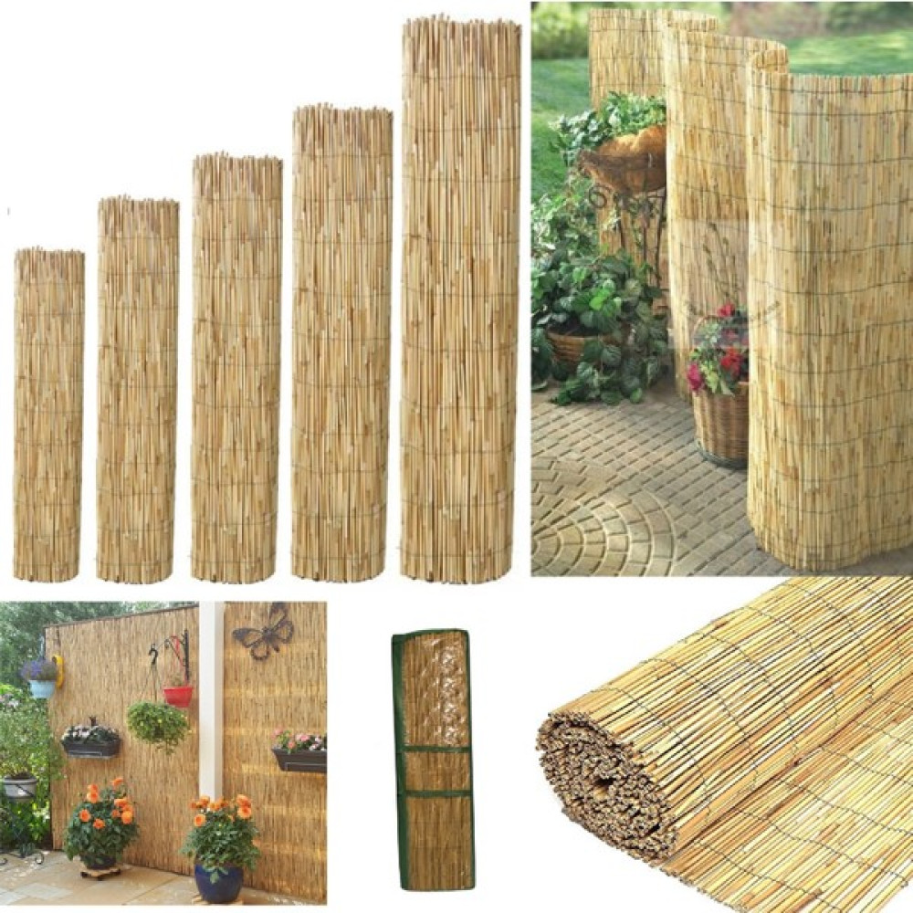 Bişkin Reed Fence Uv.Misina Ip Örgülü Doğal Kamış Çit Balkon Çiti Hasır Bambu Çit Bahçe Çiti Ve Gölgelik Dekor - 1metre x 3 metre Bahçe Çiti Fiyatı
