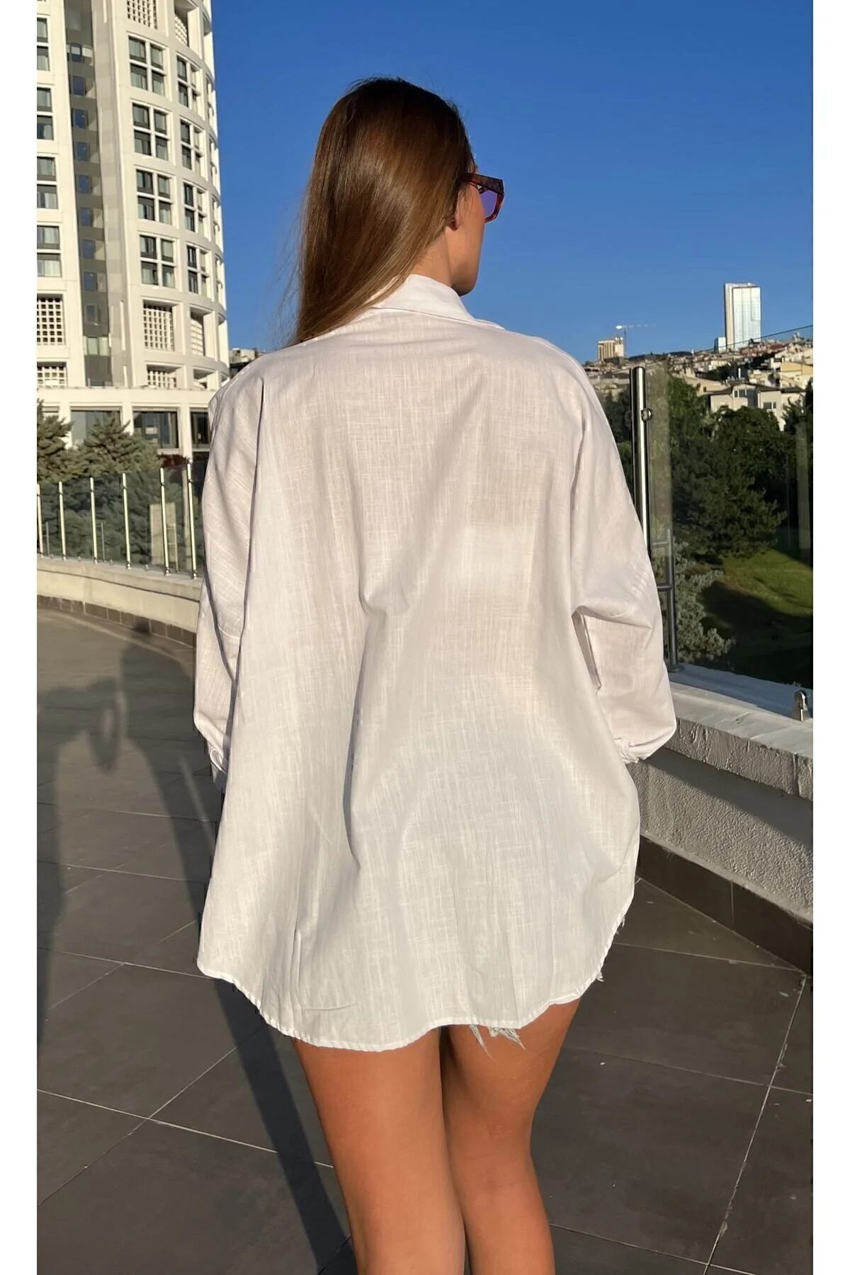Biss Butik Standart Beden Oversize Keten Gömlek M Beden" Kadın Gömlek Fiyatı