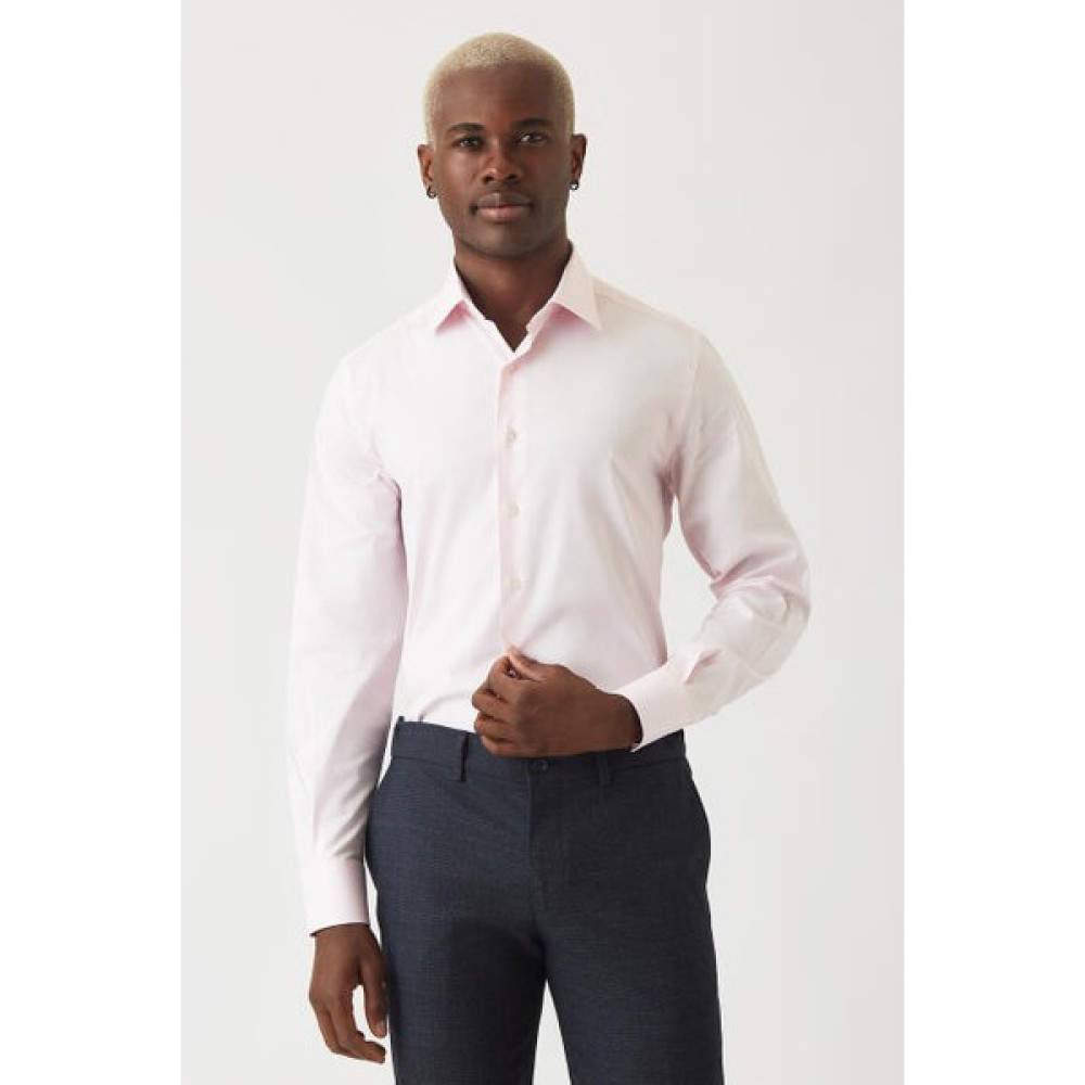 Bisse Erkek Modern Fit Uzun Kollu Klasik Gömlek PEMBE GM22Y221141_D29 Erkek Gömlek Fiyatı
