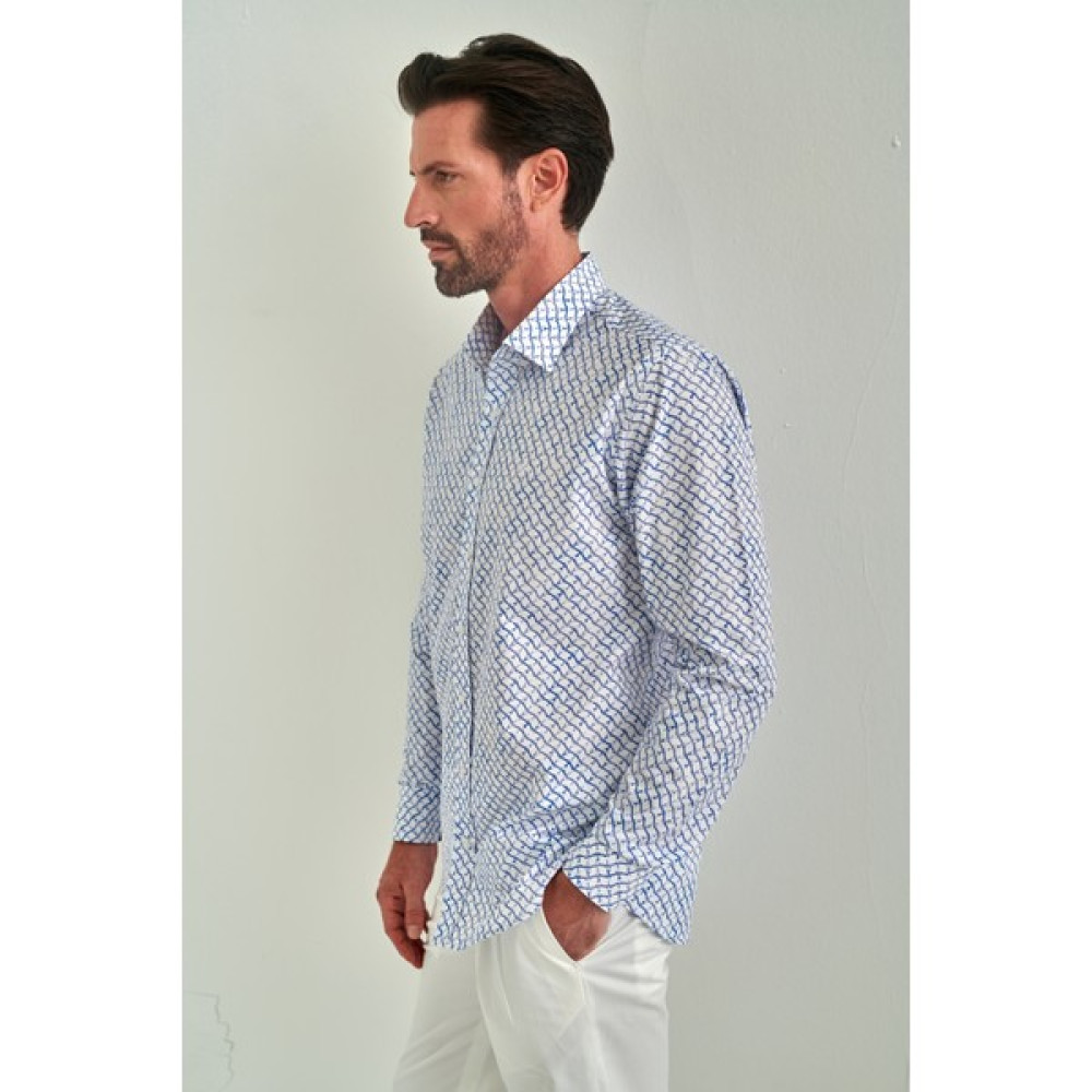 Bisse Erkek Regular Fit Uzun Kollu Spor Gömlek MAVİ GM22Y221033_K35 Erkek Gömlek Fiyatı