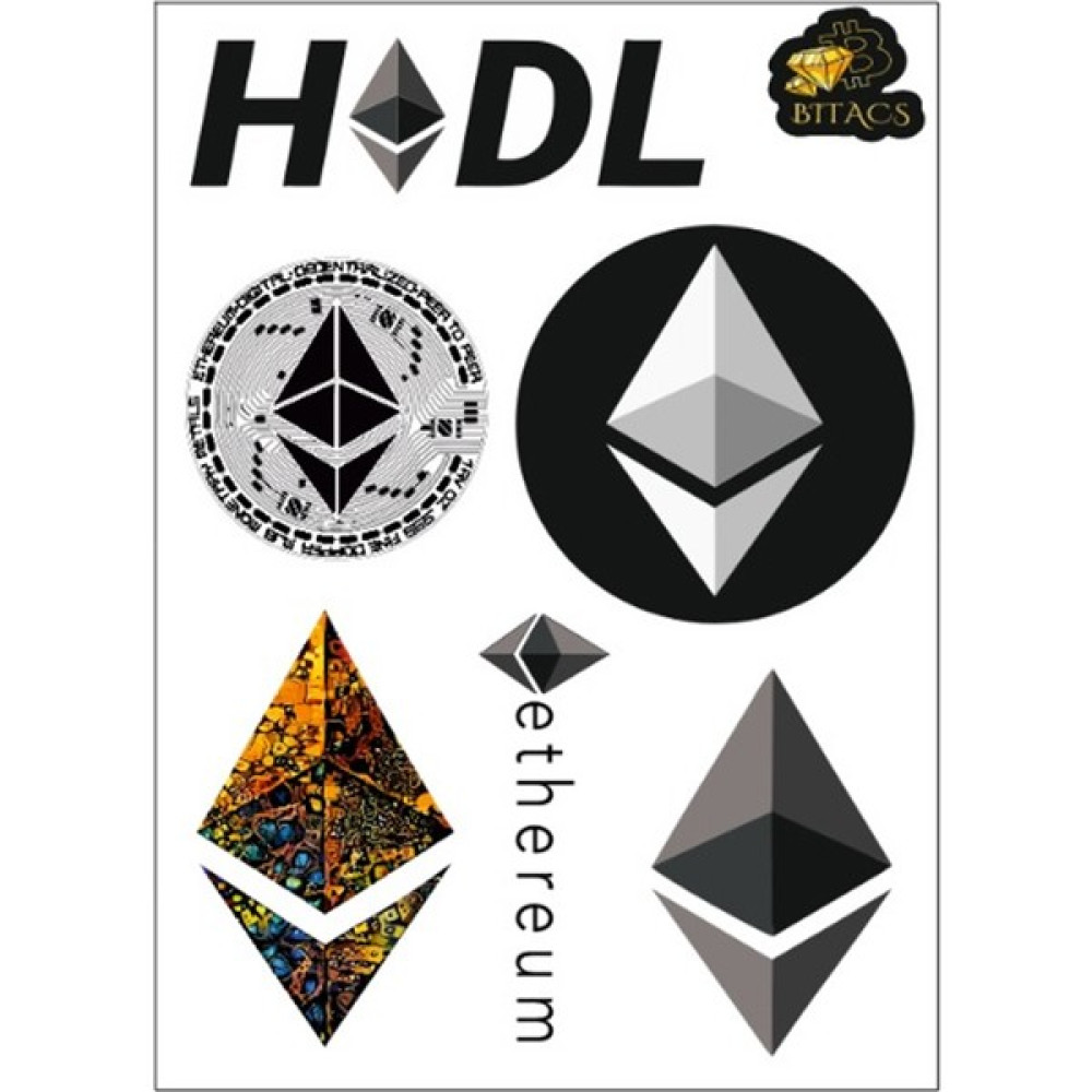 Bitacs Ethereum (Eth) Kripto Para Tasarımlı Sticker Seti - Bitcoin - 18 x 25 cm Sticker Fiyatı