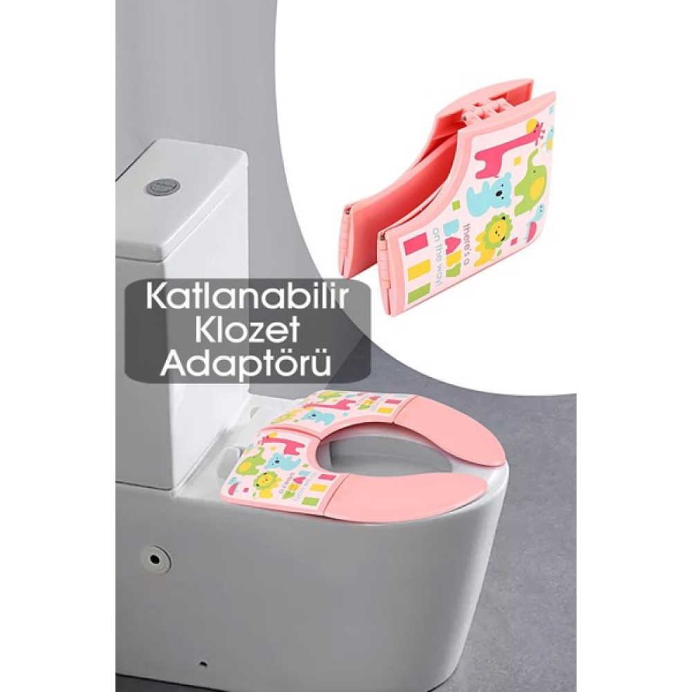 Biterse Katlanabilir Çocuk Klozet Kapağı Adaptörü Tuvalet Alıştırma Aparatı - Açık Pembe Bebek Banyo-Tuvalet Fiyatı