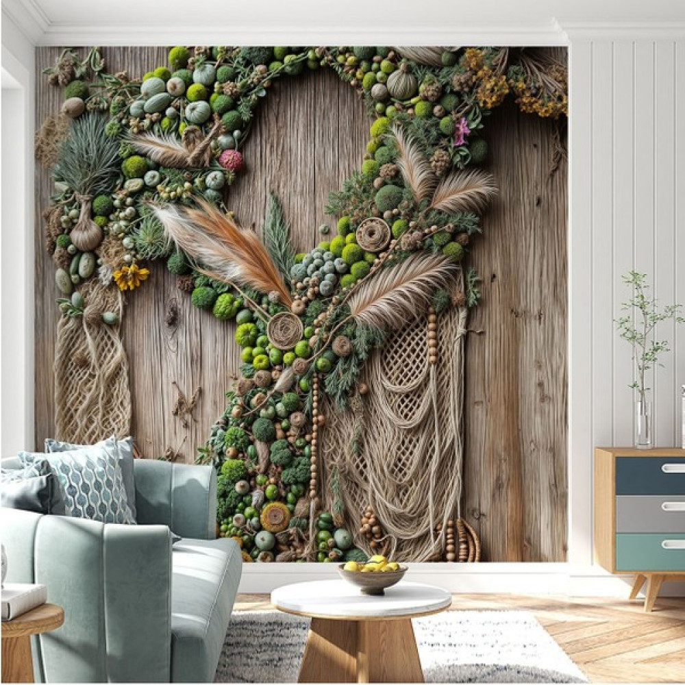 Bitki ve Çiçekli Panel 6 Poster Duvar Kağıdı - Renkli - 110 x 170 cm Duvar Kağıdı Fiyatı