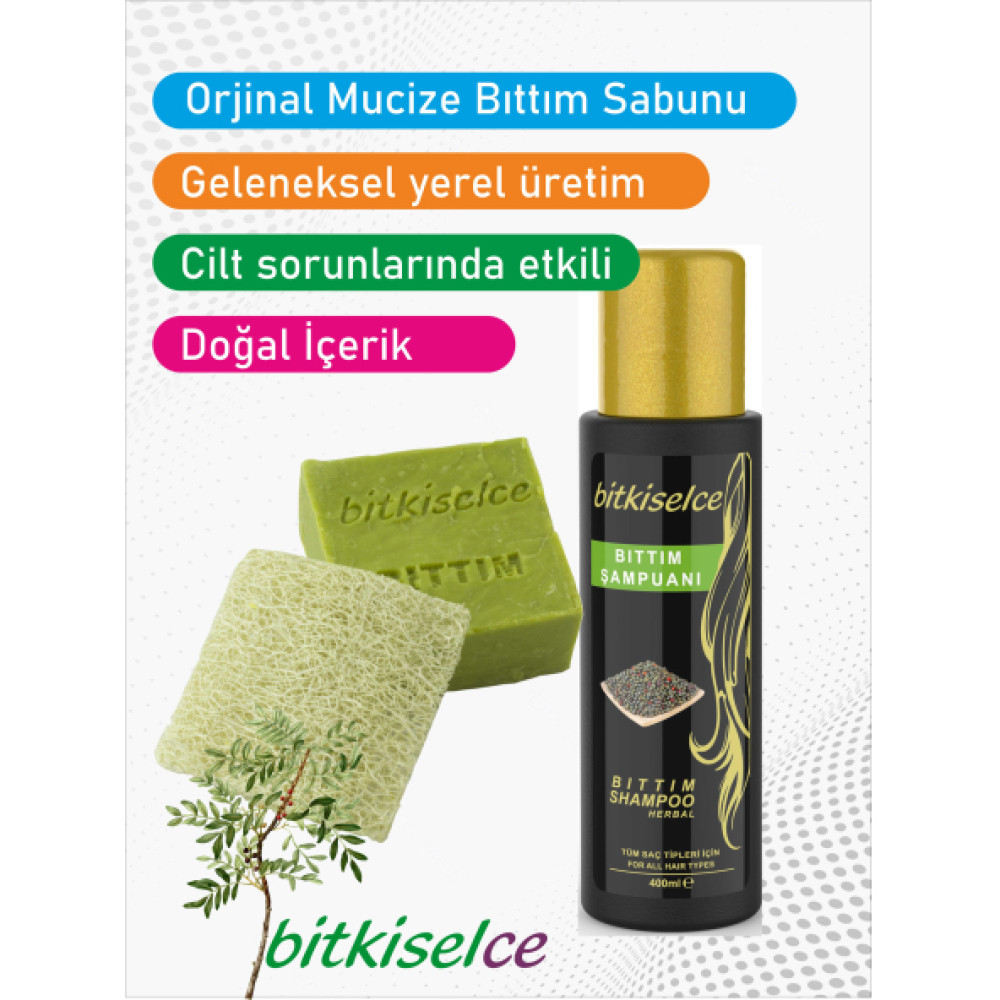 Bitkiselce Mucize Bıttım Şampuanı & Doğal Kabak Lifli Bıttım Sabunu Peeling Etkili Duş Jelleri ve Banyo Köpükleri Fiyatı
