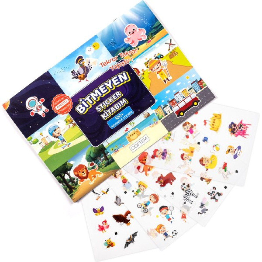 Bitmeyen Sticker Kitabım – Tekrar Tekrar Kullanılabilen 100+STICKER Zeka Geliştirici Kitaplar Fiyatı