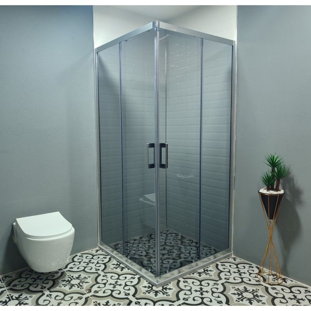 Biway Sesto Kare Füme Cam Parlak Profil 100X100 Duşakabin Fiyatı