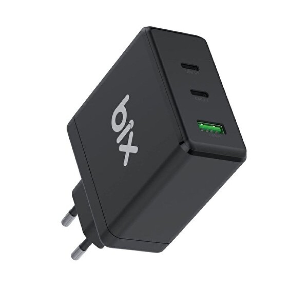 Bix 100W USB Type-C QC 4.0 PD 3.0 Gan 3 Portlu Siyah Hızlı Şarj Cihazı Cep Telefonu Şarj Cihazı Fiyatı