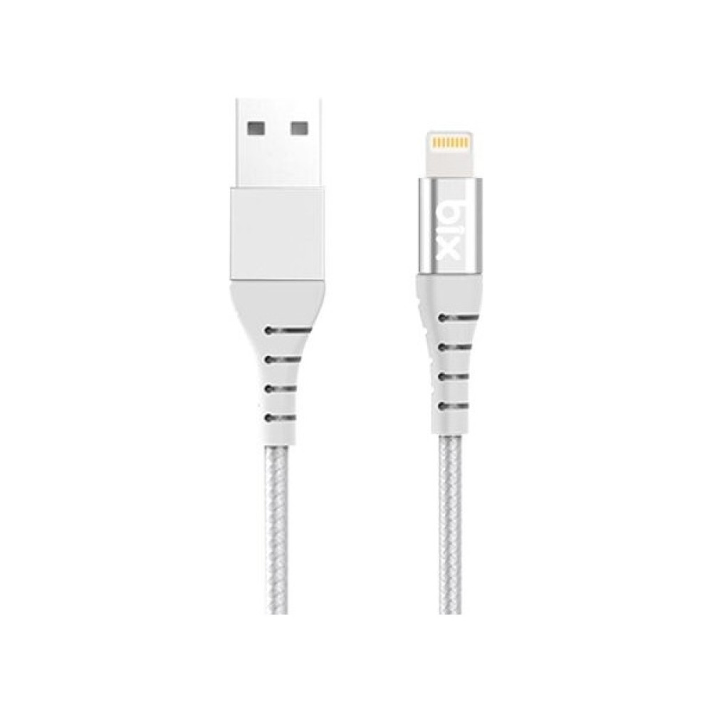 Bix BX-IP01C Güçlendirimiş Apple Lightning Şarj ve Data Kablosu Beyaz 1 Metre Cep Telefonu Kablosu Fiyatı