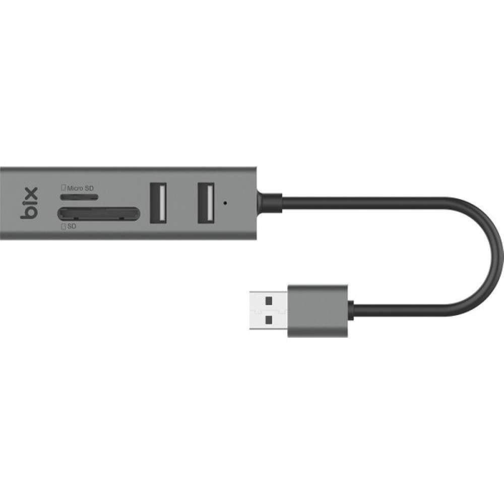 Bix BX05HB 4in1 USB Hub Micro SD / SD Kart Giriş, 2x USB 2.0 Port Windows Uyumlu Çoklayıcı Adaptör Hafıza Kartları Fiyatı