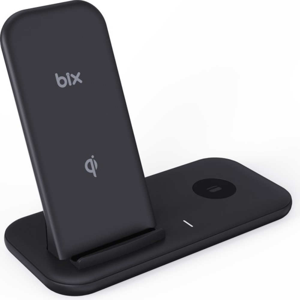 Bix Bxmw1 2’si 1 Arada iPhone 12/13/14/15 Apple Watch Uyumlu Akıllı Telefon ve Tws Kulaklıklar Için 15W Qi Kablosuz Şarj Cihazı Stand Siyah Cep Telefonu Şarj Cihazı Fiyatı