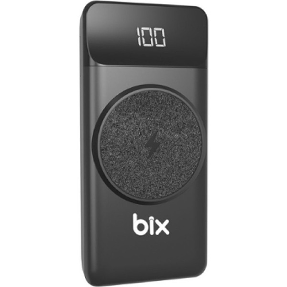 Bix PB102 Stand Özellikli Led Göstergeli 10000 mAh Kablosuz + 2 Portlu MagSafe Uyumlu Powerbank - Siyah Taşınabilir Şarj Cihazı - Powerbank Fiyatı