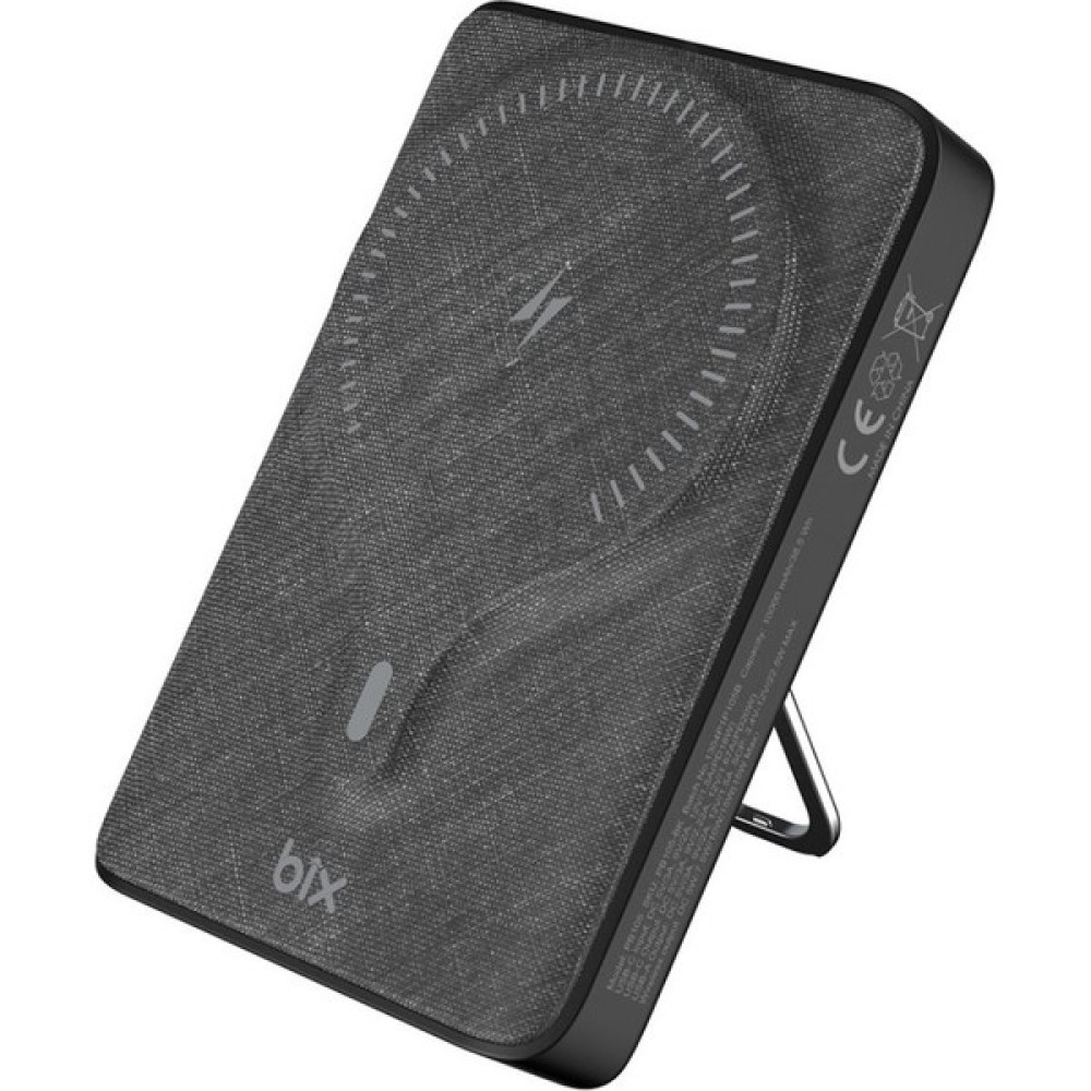 Bix PB105 10000MAH Stand Özellikli PD20W Type-C Usb-A ve 15W Kablosuz Hızlı Şarj Destekli LED Göstergeli powerbank - Siyah Taşınabilir Şarj Cihazı - Powerbank Fiyatı