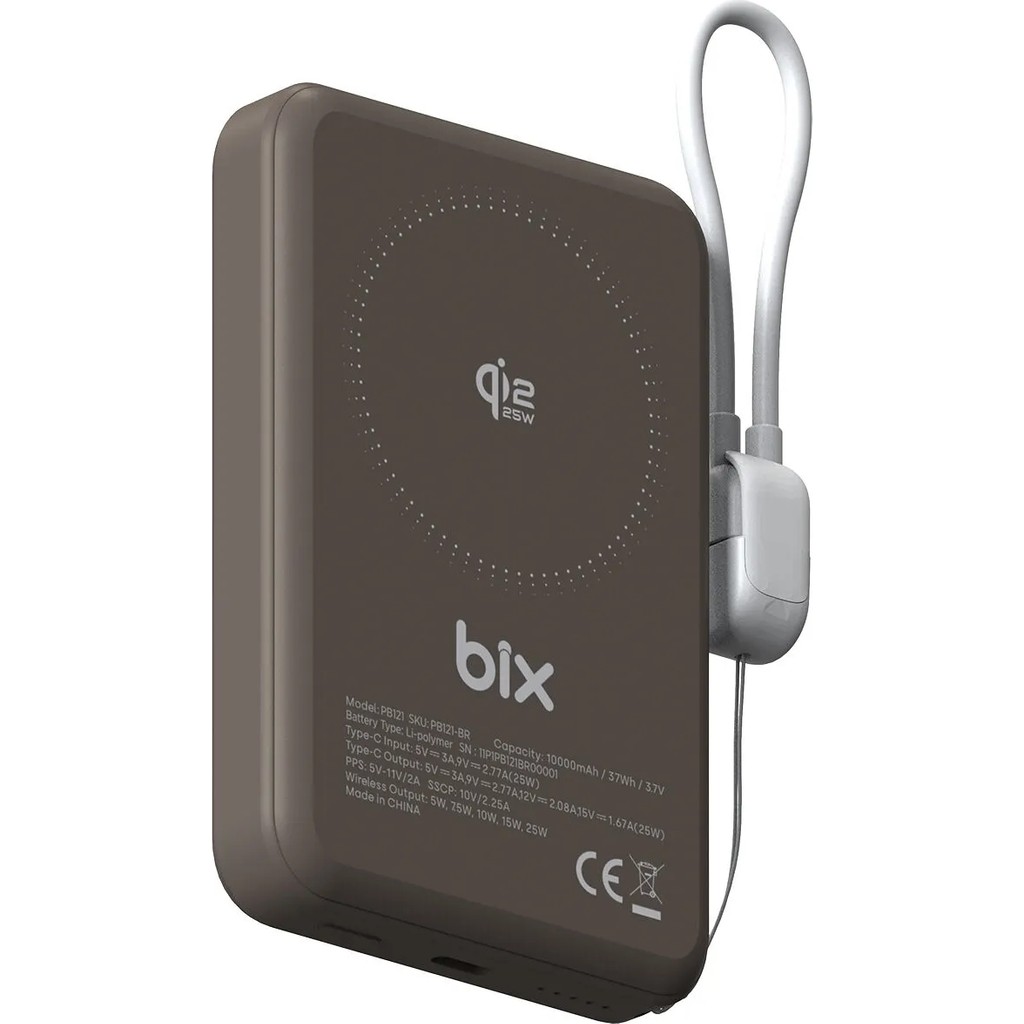 Bix PB121 Qi2.2 Sertifikalı 25W Kablosuz Magsafe PD 3.0 10000mAh Semi-Solid State Powerbank Dahili USB-C Kablolu Taşınabilir Hızlı Şarj Cihazı Kahv... SSD / Solid State Drive Fiyatı