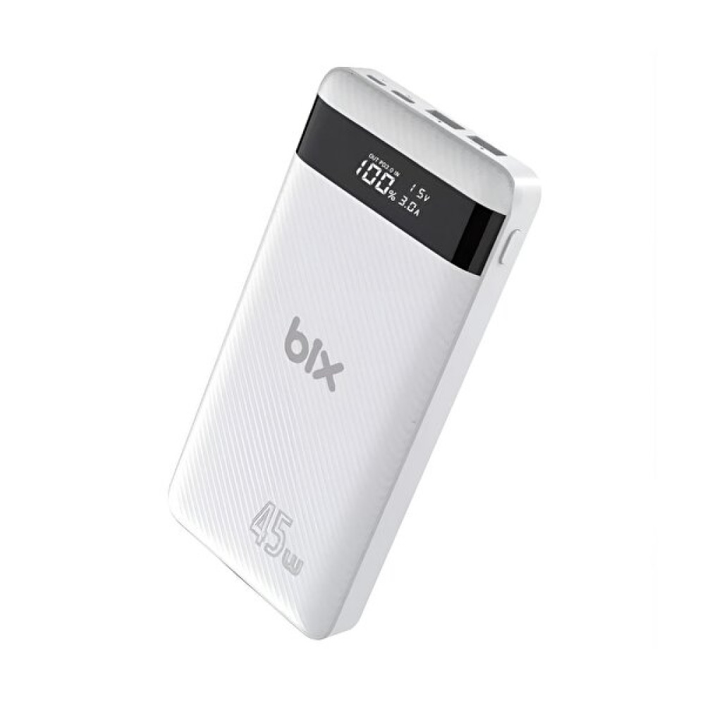 Bix Pb202 20000 mAh 45W 2 USB Ve Type-C Hızlı Şarj Destekli LEd Göstergeli Beyaz Powerbank Taşınabilir Şarj Cihazı - Powerbank Fiyatı