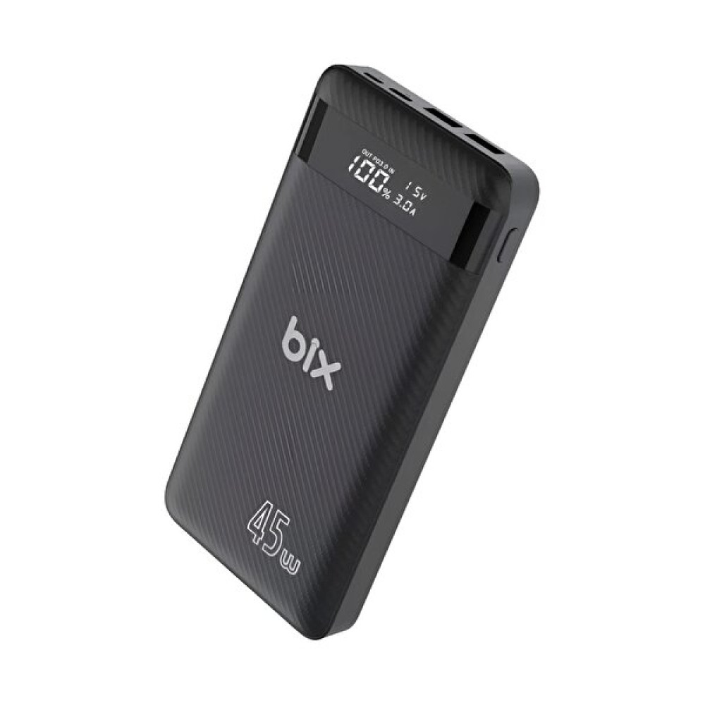 Bix Pb202 20000 mAh 45W 2 USB Ve Type-C Hızlı Şarj Destekli LEd Göstergeli Siyah Powerbank Taşınabilir Şarj Cihazı - Powerbank Fiyatı
